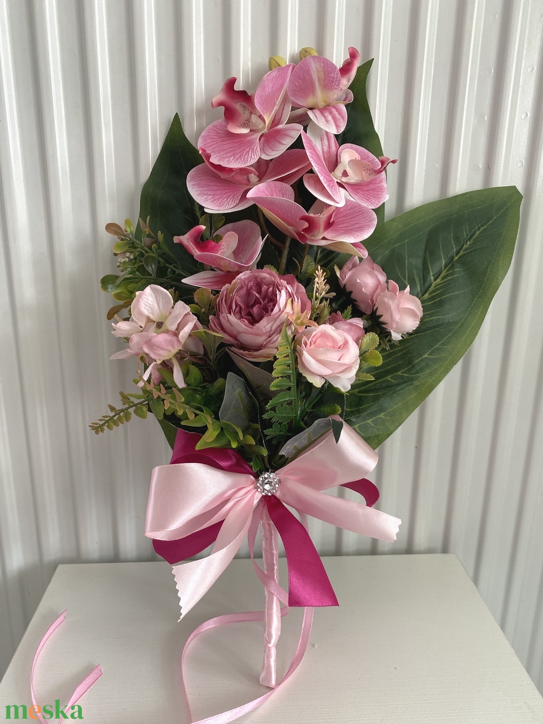 Orchidea kézi virágcsokor - otthon & életmód - dekoráció - Meska.hu