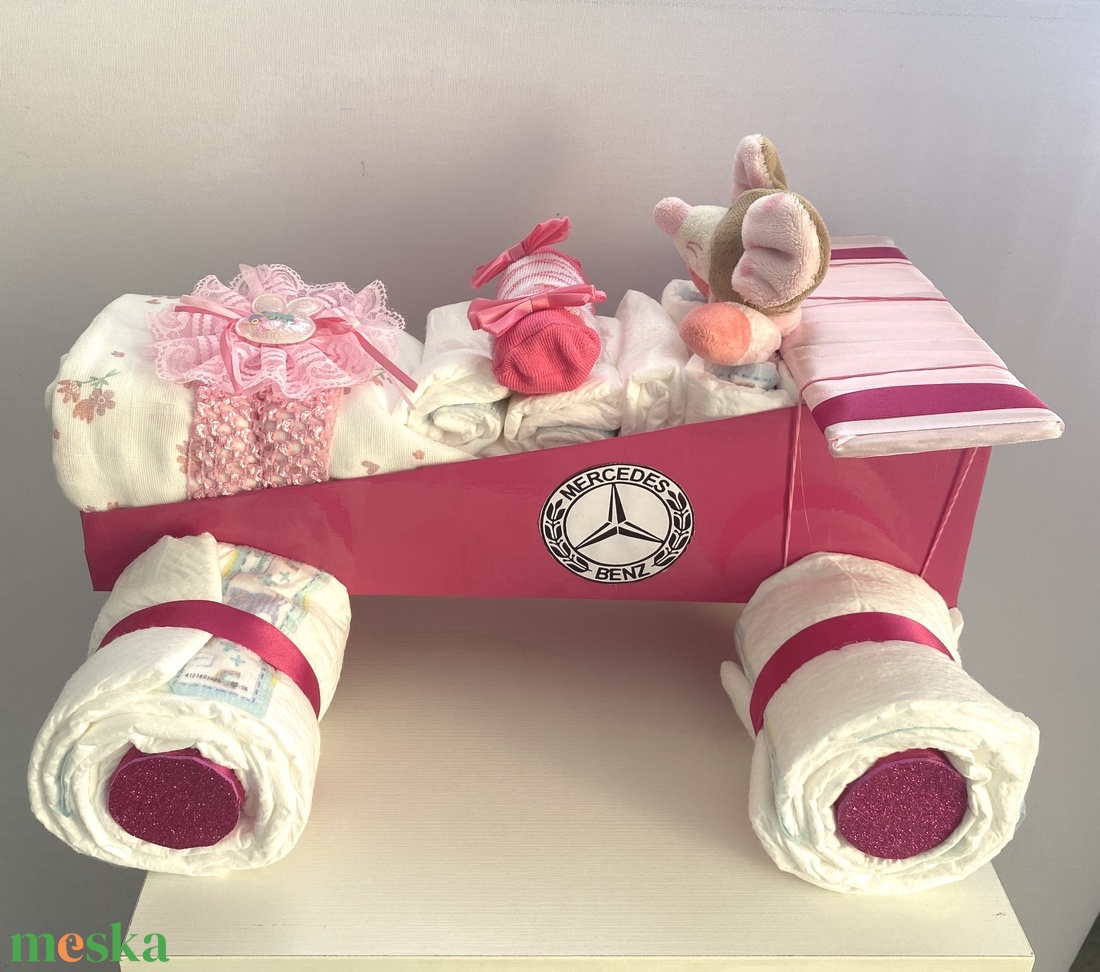Mercédesz autó pelenkatorta,2-5 kg pelenkatorony, babaváró csomag - játék & sport - Meska.hu