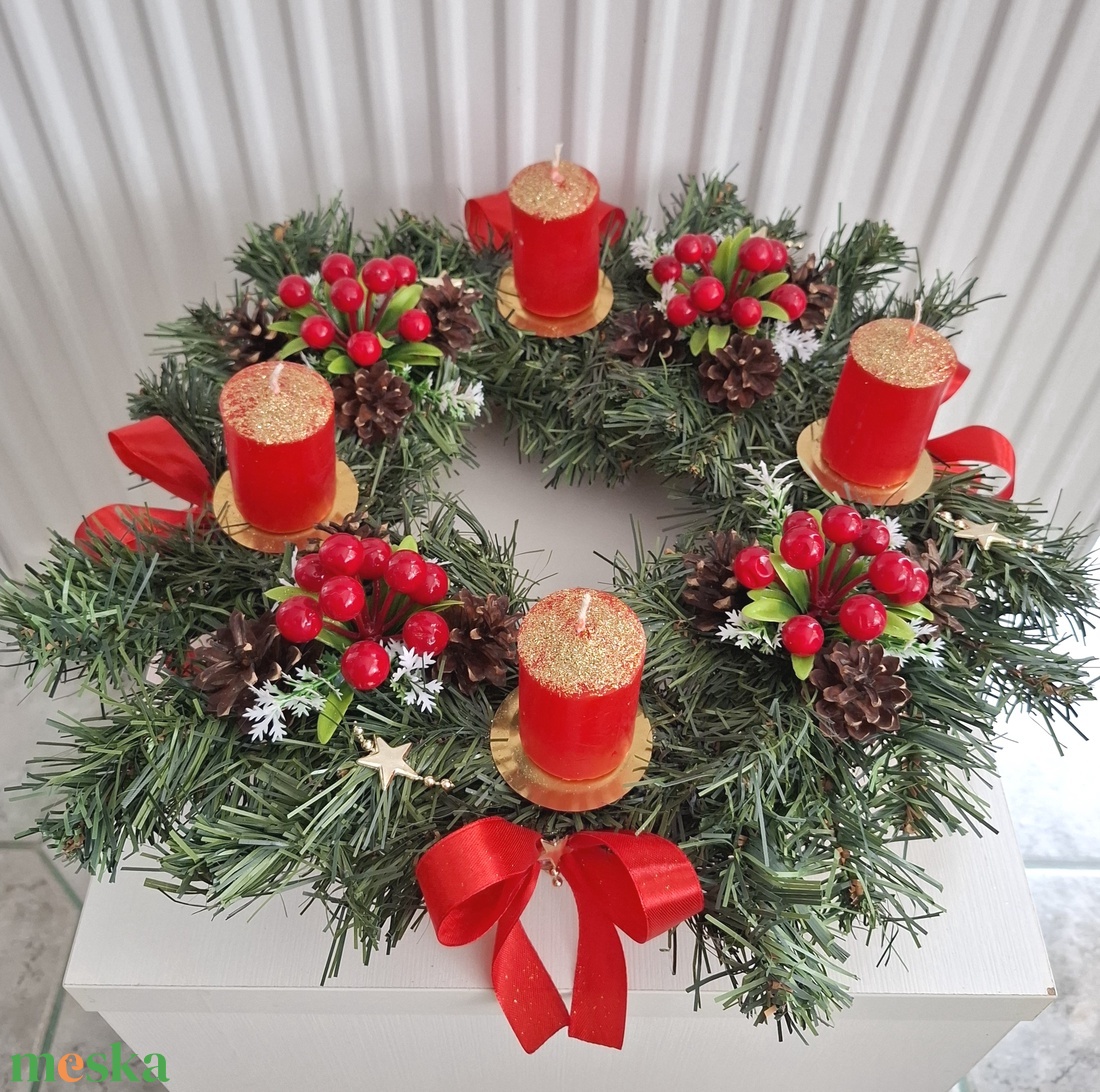 Karácsonyi  klasszikus adventi koszorú, asztaldísz  - karácsony - adventi díszek - adventi asztaldísz - Meska.hu Karácsonyi  klasszikus adventi koszorú, asztaldísz  - karácsony - adventi díszek - adventi asztaldísz - Meska.hu