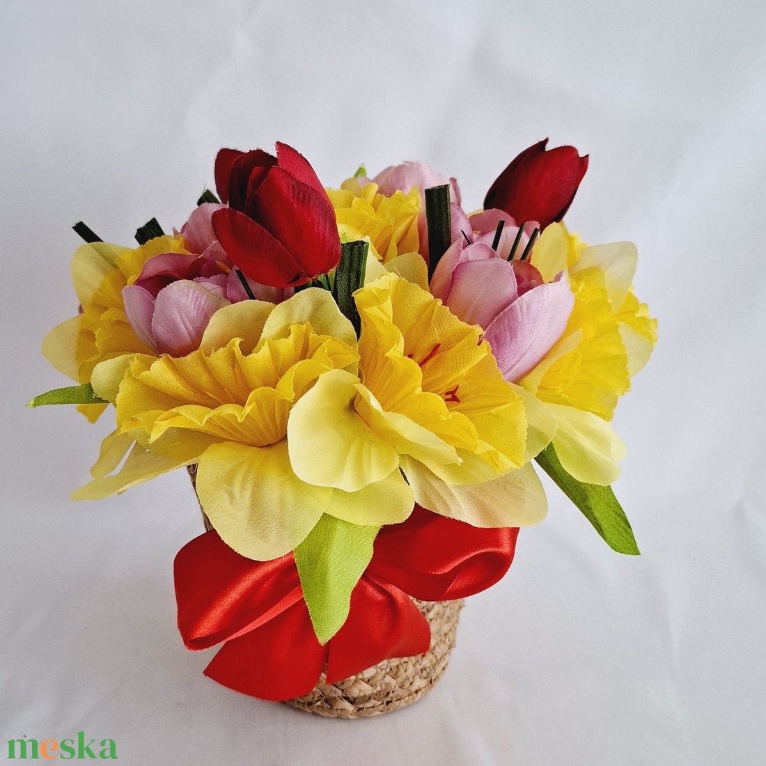 Tavaszi tulipán nárcisz szalma kaspó, csokor, box, asztaldísz - otthon & életmód - dekoráció - virágdísz és tartó - virágbox, virágdoboz - Meska.hu Tavaszi tulipán nárcisz szalma kaspó, csokor, box, asztaldísz - otthon & életmód - dekoráció - virágdísz és tartó - virágbox, virágdoboz - Meska.hu