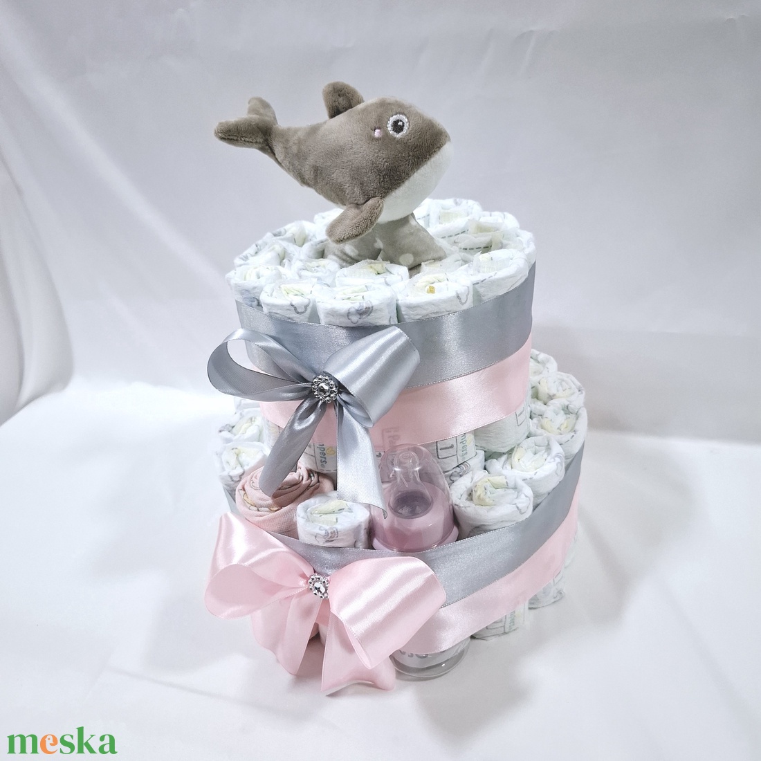Delfin box, pelenkatorta 2-5 kg pelenkatorony, babaváró csomag, kelengye - játék & sport - babalátogató ajándékcsomag - Meska.hu