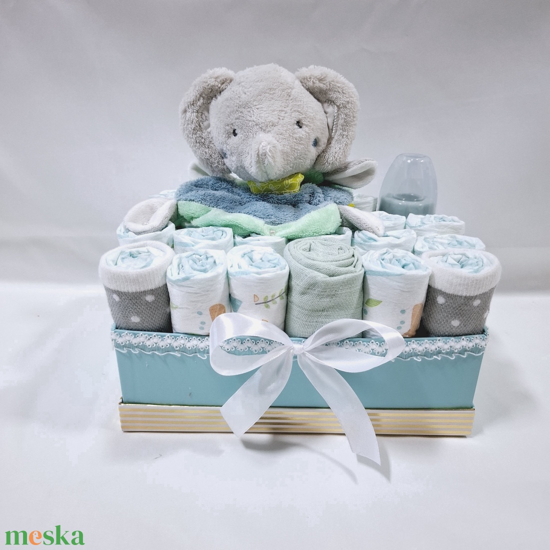 Kis elefánt baba box ,pelenkatorta 6-10kg, pelenkatorony, babaváró csomag, kelengye - játék & sport - babalátogató ajándékcsomag - Meska.hu Kis elefánt baba box ,pelenkatorta 6-10kg, pelenkatorony, babaváró csomag, kelengye - játék & sport - babalátogató ajándékcsomag - Meska.hu
