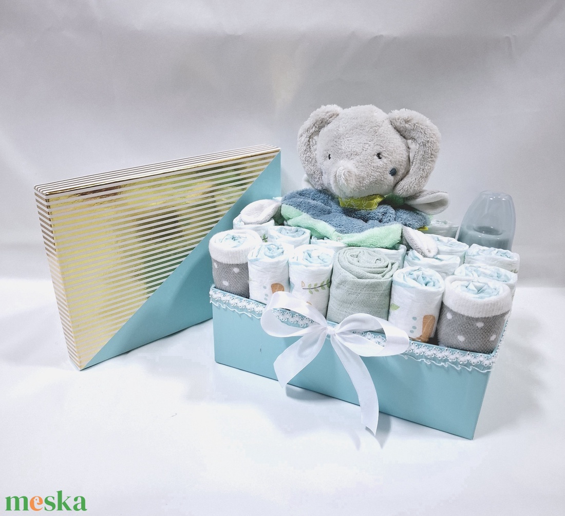 Kis elefánt baba box ,pelenkatorta 6-10kg, pelenkatorony, babaváró csomag, kelengye - játék & sport - babalátogató ajándékcsomag - Meska.hu Kis elefánt baba box ,pelenkatorta 6-10kg, pelenkatorony, babaváró csomag, kelengye - játék & sport - babalátogató ajándékcsomag - Meska.hu