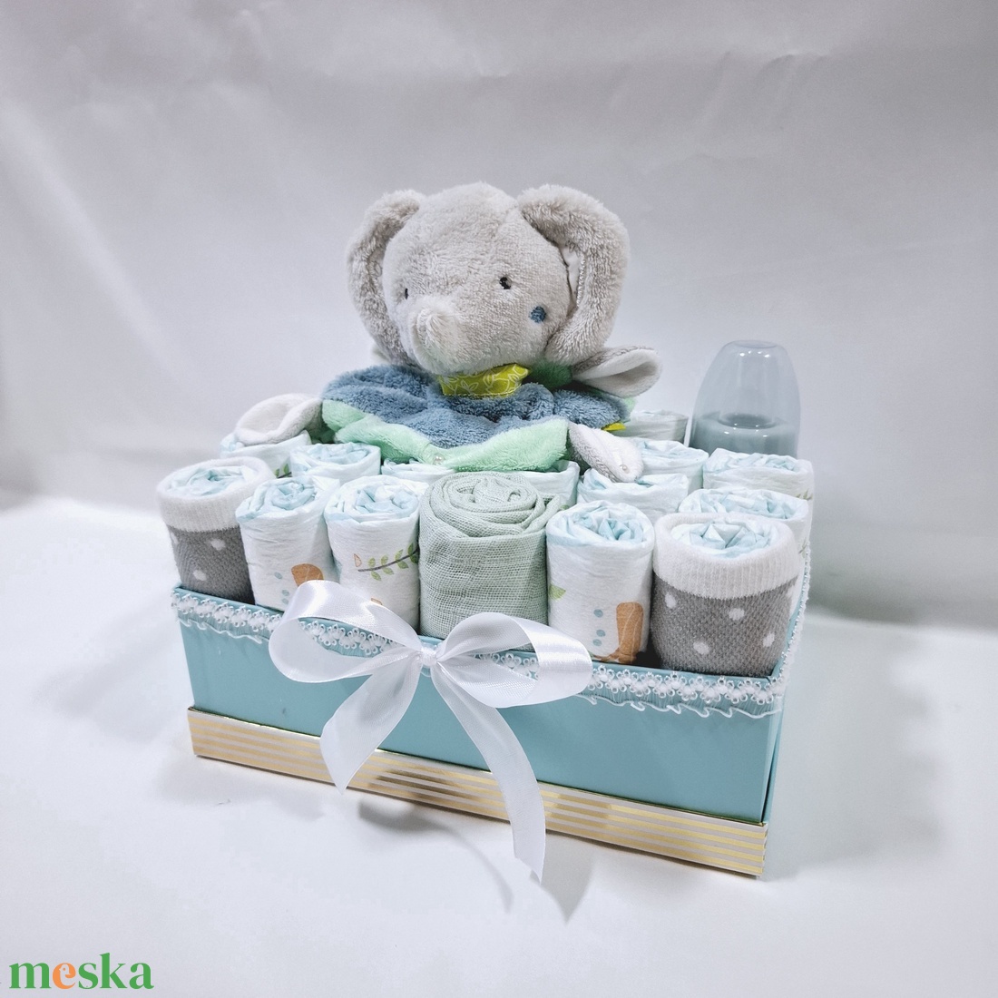 Kis elefánt baba box ,pelenkatorta 6-10kg, pelenkatorony, babaváró csomag, kelengye - játék & sport - babalátogató ajándékcsomag - Meska.hu Kis elefánt baba box ,pelenkatorta 6-10kg, pelenkatorony, babaváró csomag, kelengye - játék & sport - babalátogató ajándékcsomag - Meska.hu