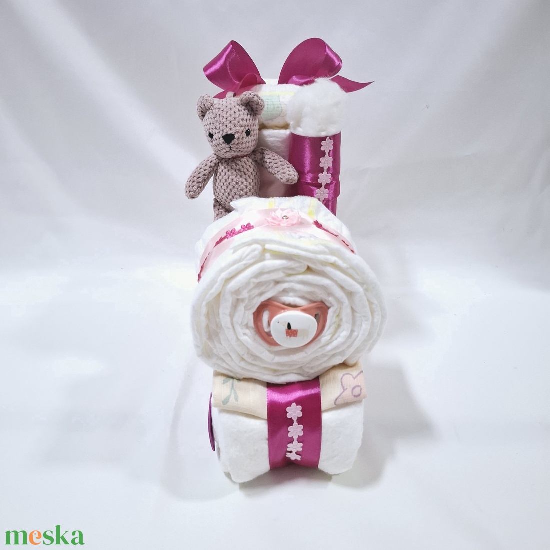 Mozdony vonat pelenkatorta, pelenkatorony 2-5 kg babaváró csomag - játék & sport - babalátogató ajándékcsomag - Meska.hu