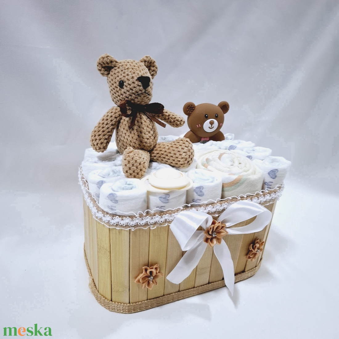 Iciri piciri kis mackók pelenkatorony, pelenkatorta, babaváró csomag, kelengye 2-5kg - játék & sport - babalátogató ajándékcsomag - Meska.hu
