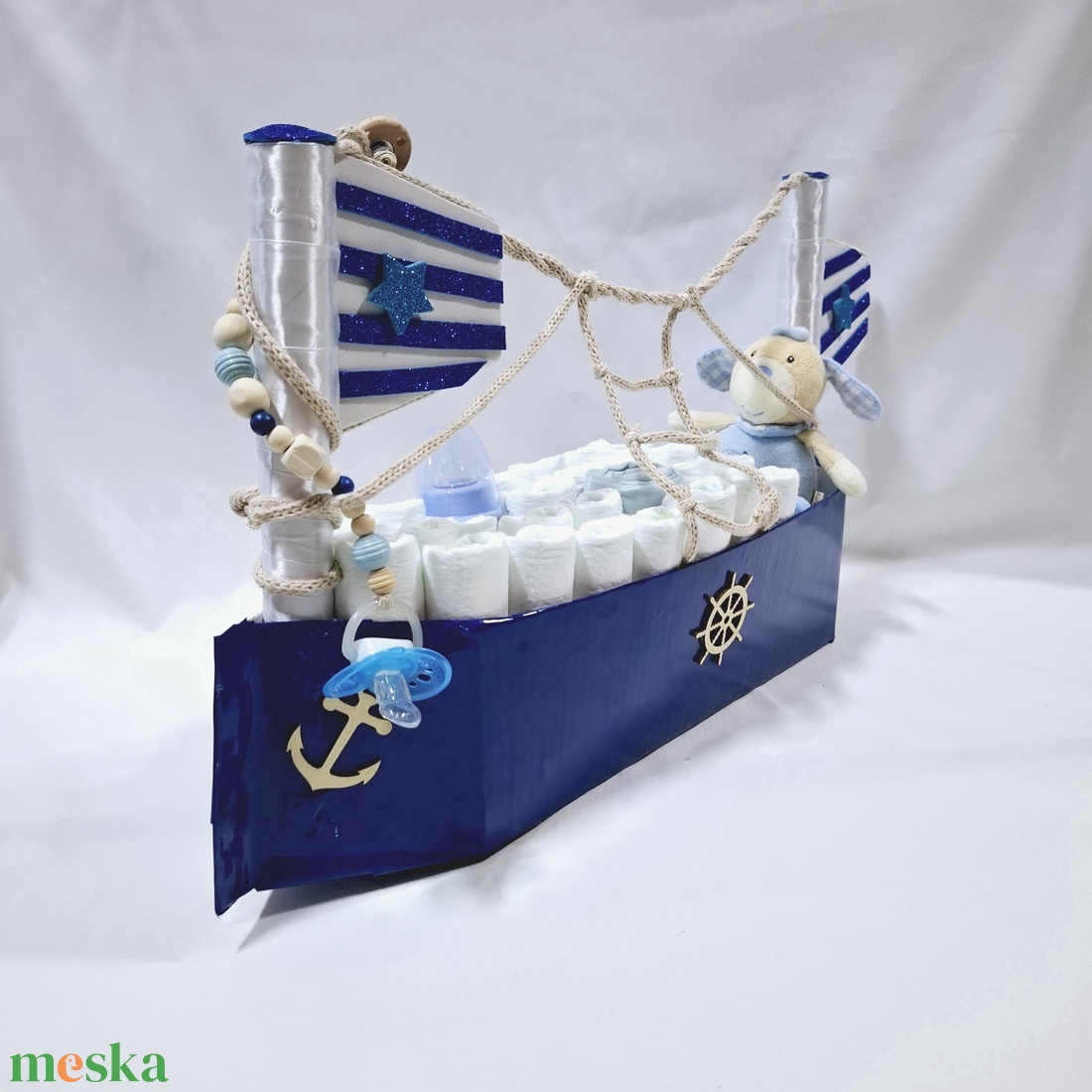 Hajós zenelő kutyus XL pelenkatorta, 2-5 kg pelenkatorony, babaváró csomag - játék & sport - babalátogató ajándékcsomag - Meska.hu Hajós zenelő kutyus XL pelenkatorta, 2-5 kg pelenkatorony, babaváró csomag - játék & sport - babalátogató ajándékcsomag - Meska.hu