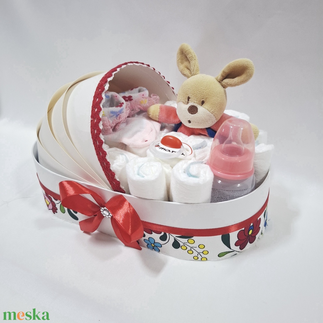 Nyuszi magyaros bölcső pelenkatorta 2-5 kg, pelenkatorony, babaváró csomag - játék & sport - babalátogató ajándékcsomag - Meska.hu Nyuszi magyaros bölcső pelenkatorta 2-5 kg, pelenkatorony, babaváró csomag - játék & sport - babalátogató ajándékcsomag - Meska.hu