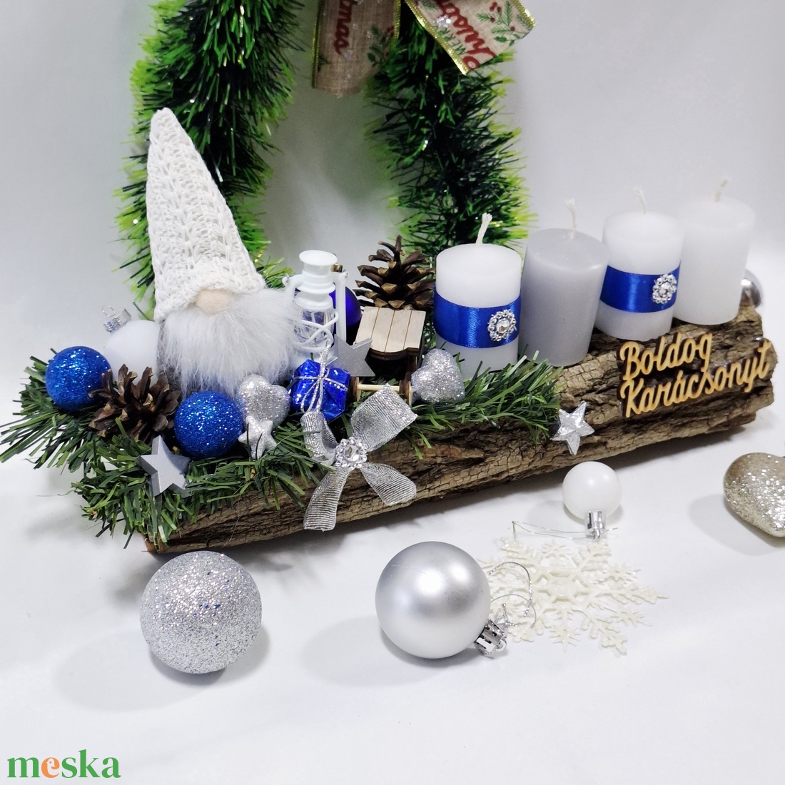 Adventi manó koszorú,  asztaldísz,  dekoráció - karácsony - adventi díszek - adventi asztaldísz - Meska.hu Adventi manó koszorú,  asztaldísz,  dekoráció - karácsony - adventi díszek - adventi asztaldísz - Meska.hu