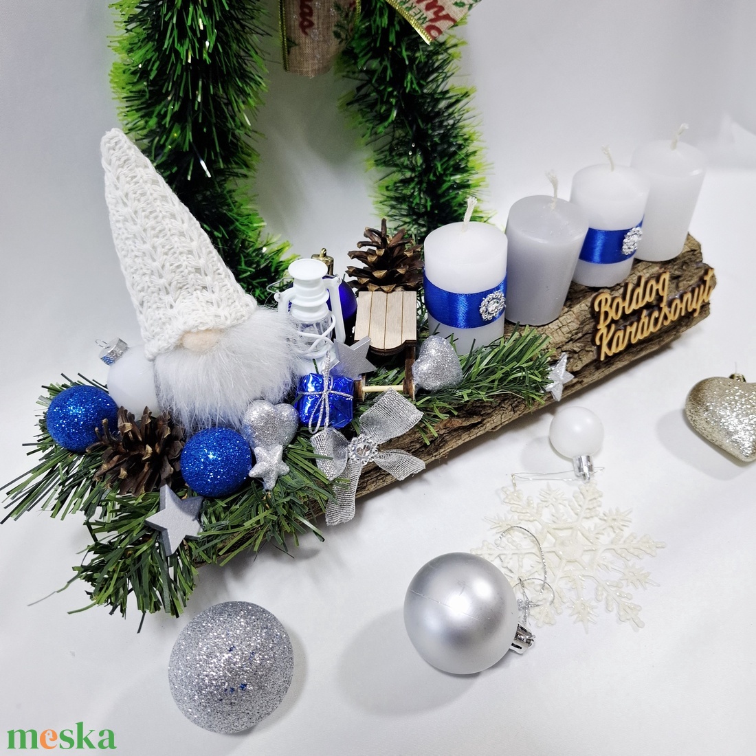 Adventi manó koszorú,  asztaldísz,  dekoráció - karácsony - adventi díszek - adventi asztaldísz - Meska.hu Adventi manó koszorú,  asztaldísz,  dekoráció - karácsony - adventi díszek - adventi asztaldísz - Meska.hu