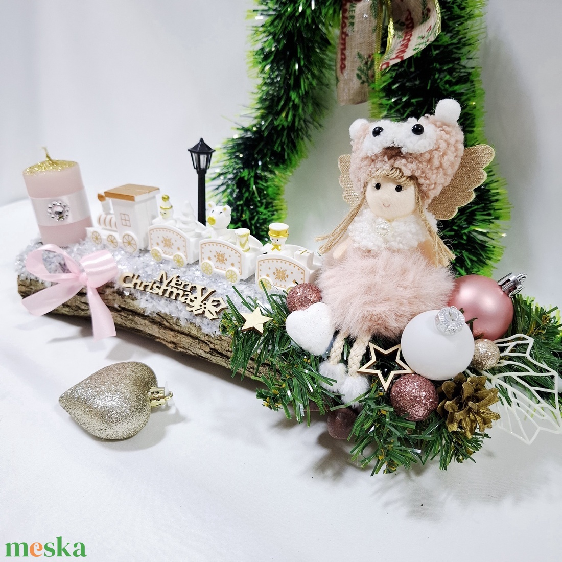 Adventi angyalka koszorú,  asztaldísz,  dekoráció - karácsony - adventi díszek - adventi asztaldísz - Meska.hu Adventi angyalka koszorú,  asztaldísz,  dekoráció - karácsony - adventi díszek - adventi asztaldísz - Meska.hu