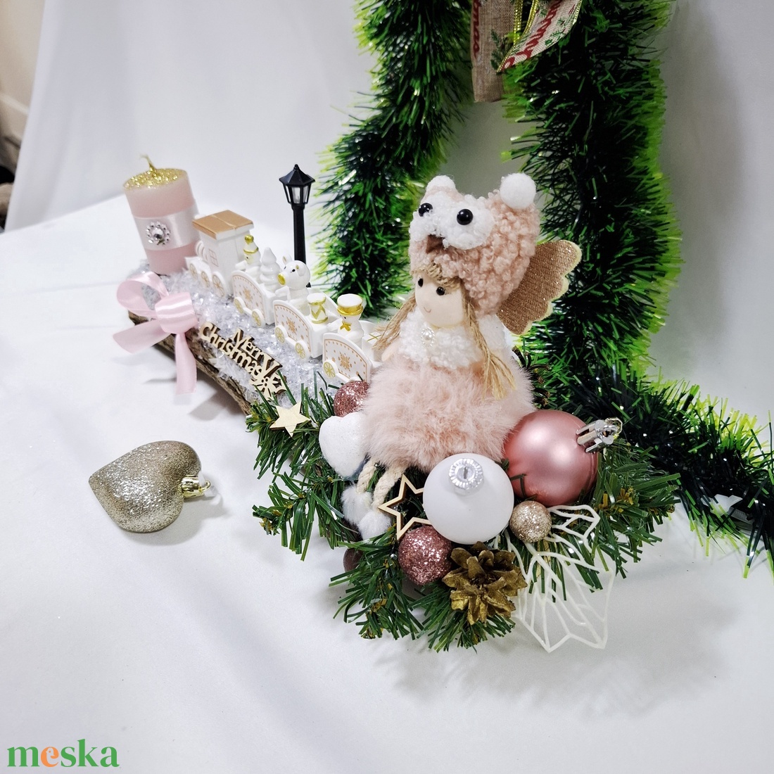 Adventi angyalka koszorú,  asztaldísz,  dekoráció - karácsony - adventi díszek - adventi asztaldísz - Meska.hu Adventi angyalka koszorú,  asztaldísz,  dekoráció - karácsony - adventi díszek - adventi asztaldísz - Meska.hu