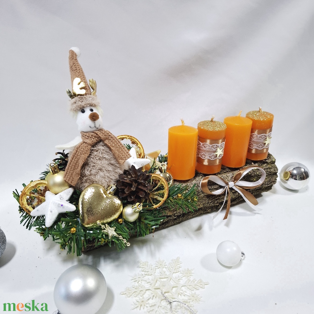 Adventi rénszarvas koszorú,  asztaldísz,  dekoráció - karácsony - adventi díszek - adventi asztaldísz - Meska.hu Adventi rénszarvas koszorú,  asztaldísz,  dekoráció - karácsony - adventi díszek - adventi asztaldísz - Meska.hu