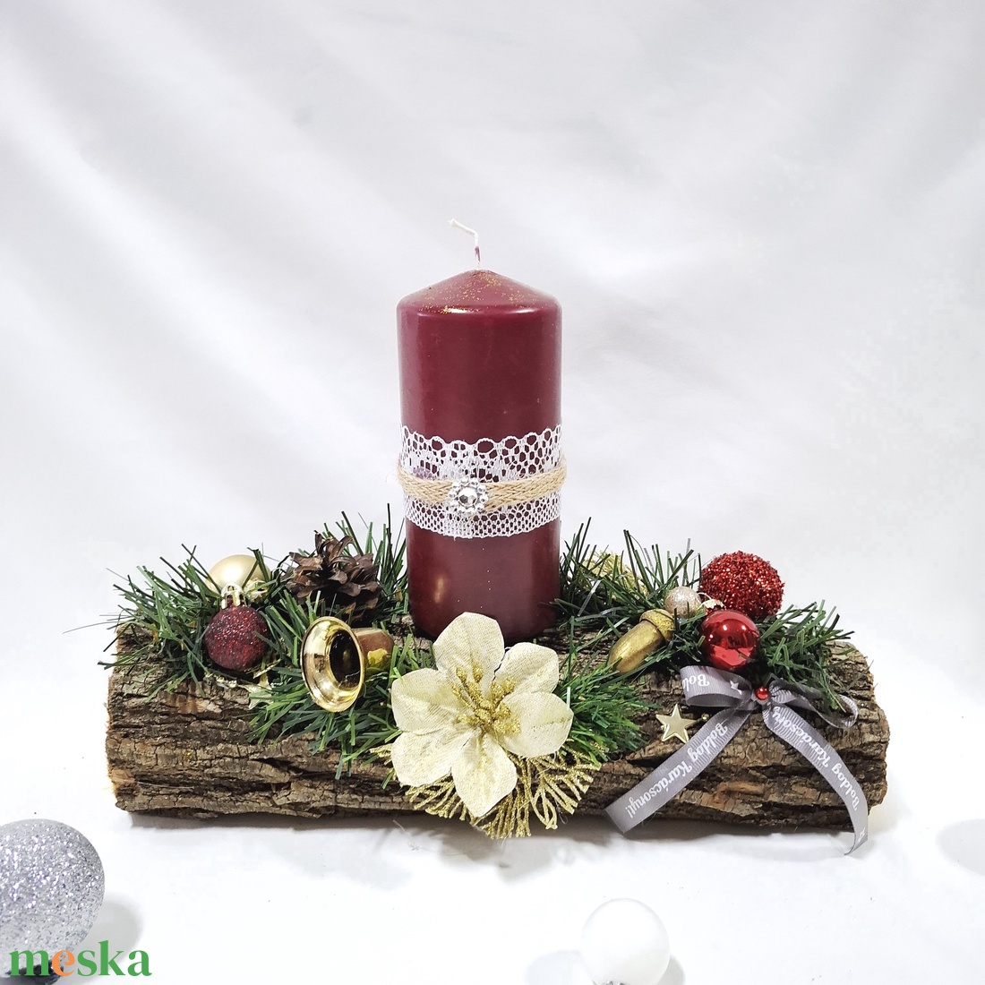 Adventi klasszikus koszorú,  asztaldísz,  dekoráció - karácsony - adventi díszek - adventi asztaldísz - Meska.hu