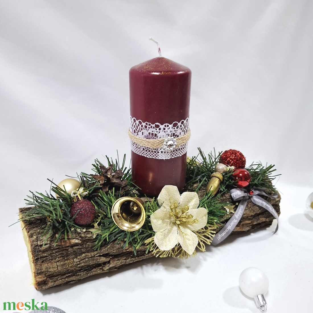 Adventi klasszikus koszorú,  asztaldísz,  dekoráció - karácsony - adventi díszek - adventi asztaldísz - Meska.hu
