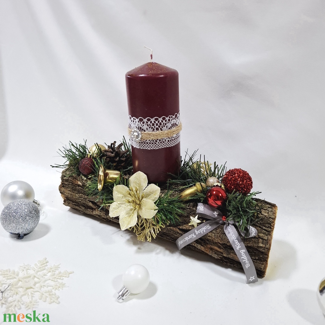 Adventi klasszikus koszorú,  asztaldísz,  dekoráció - karácsony - adventi díszek - adventi asztaldísz - Meska.hu