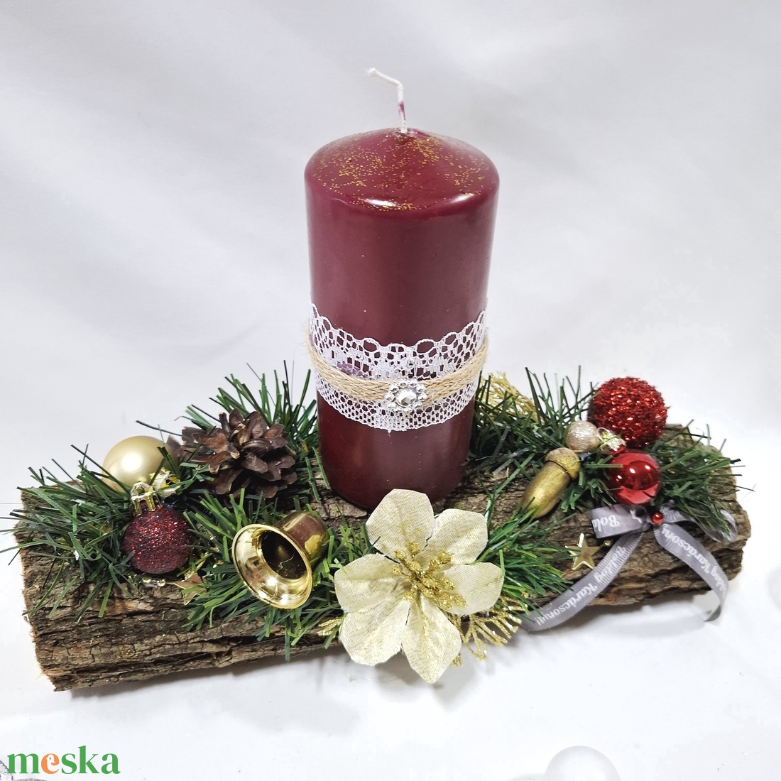 Adventi klasszikus koszorú,  asztaldísz,  dekoráció - karácsony - adventi díszek - adventi asztaldísz - Meska.hu