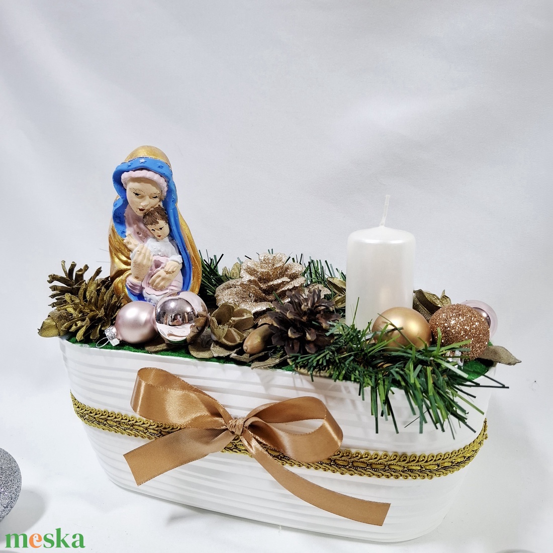 Adventi Mária koszorú,  asztaldísz,  dekoráció - karácsony - adventi díszek - adventi asztaldísz - Meska.hu