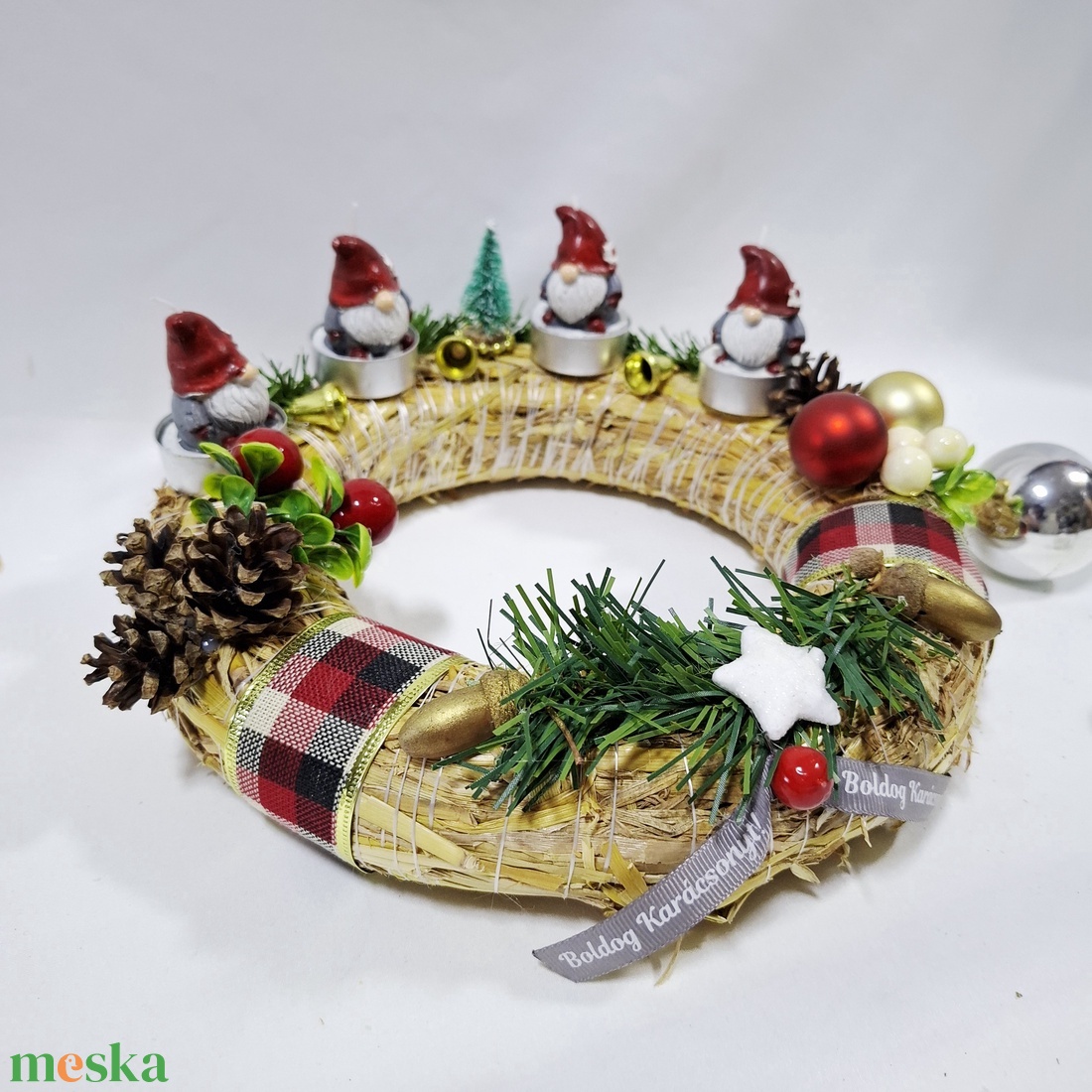 Adventi manó koszorú,  asztaldísz, karácsonyi dekoráció - karácsony - adventi díszek - adventi asztaldísz - Meska.hu Adventi manó koszorú,  asztaldísz, karácsonyi dekoráció - karácsony - adventi díszek - adventi asztaldísz - Meska.hu