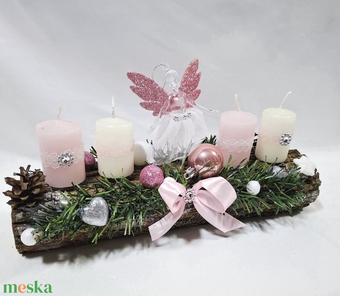 Karácsonyi adventi balerina klasszikus koszorú, asztaldísz  - karácsony - adventi díszek - adventi koszorú - Meska.hu