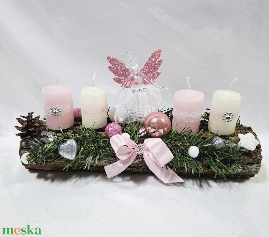Karácsonyi adventi balerina klasszikus koszorú, asztaldísz  - karácsony - adventi díszek - adventi koszorú - Meska.hu