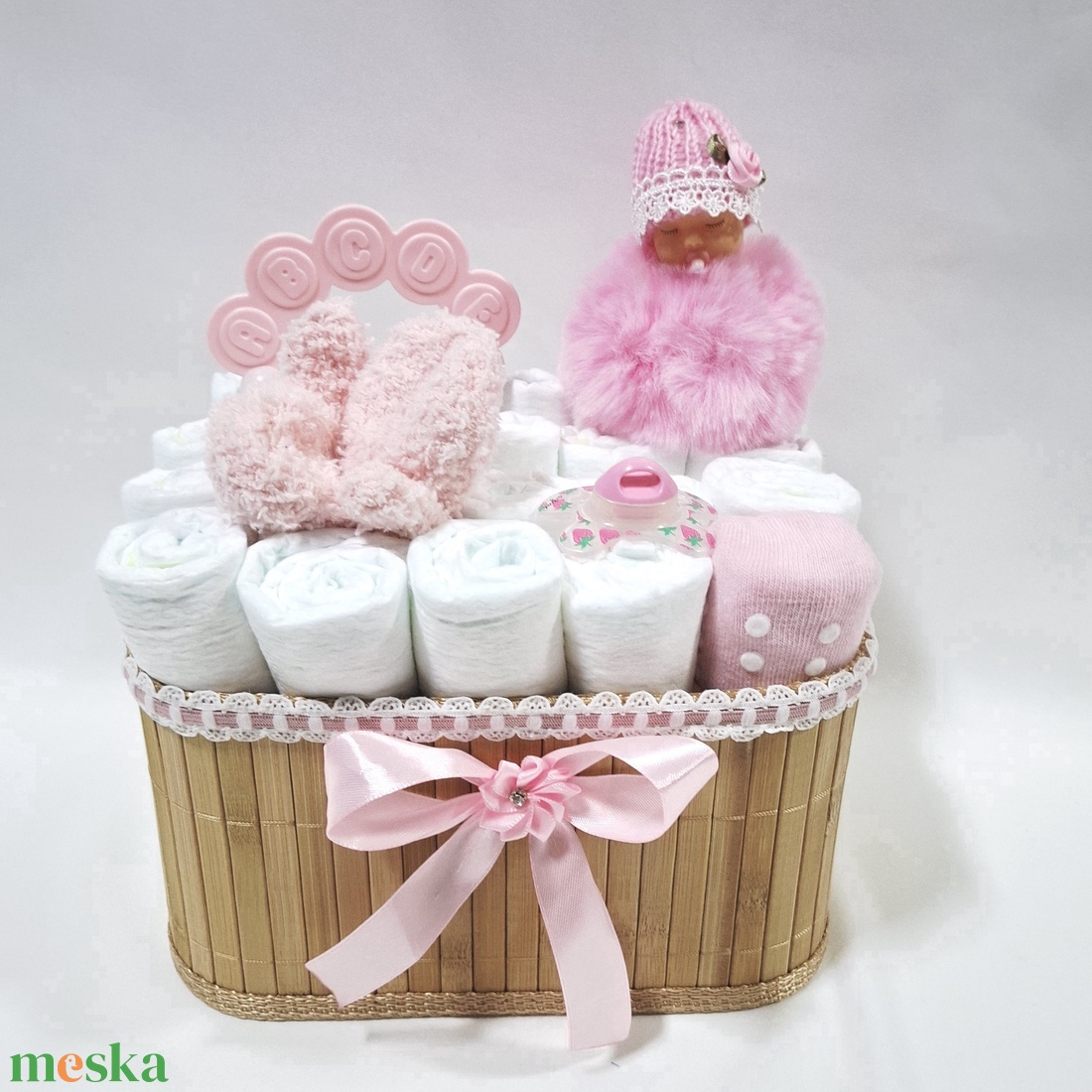 Kis baba box, pelenkatorta 2-5kg pelenkatorony, babaváró csomag, kelengye - baba - mama - pelenkázó, babafürdető kellékek - pelenkatorta - Meska.hu