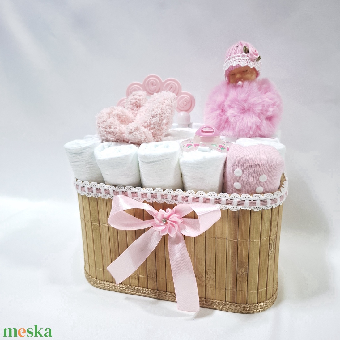 Kis baba box, pelenkatorta 2-5kg pelenkatorony, babaváró csomag, kelengye - baba - mama - pelenkázó, babafürdető kellékek - pelenkatorta - Meska.hu