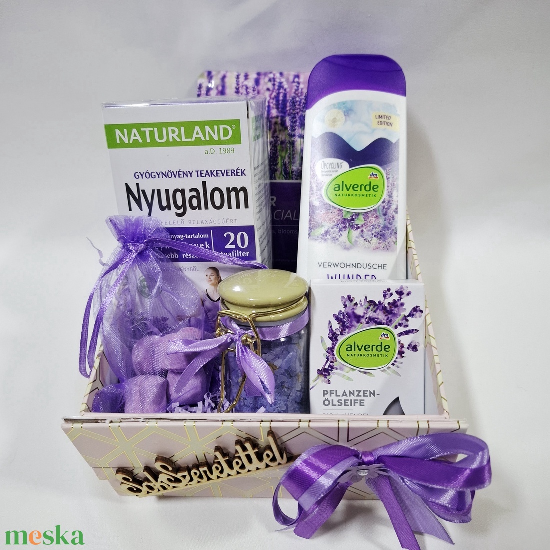 Vitamin gazdag Levendula kényeztető csomag, SPA doboz, kozmetikai csomag  - szépségápolás - kozmetikai ajándékcsomag - Meska.hu