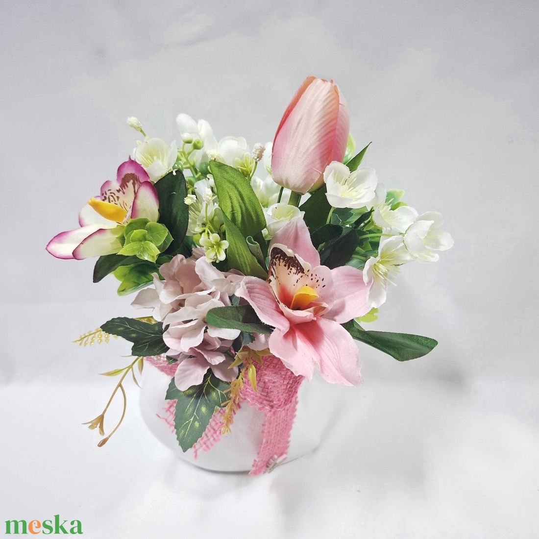 Szív kerámia kaspó, csokor, box, asztaldísz - otthon & életmód - virágdekoráció - virágok - virágbox - Meska.hu