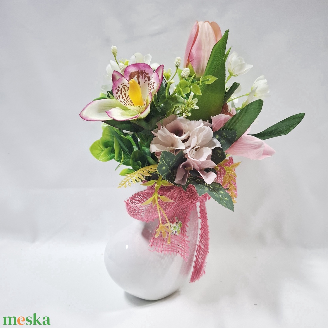 Szív kerámia kaspó, csokor, box, asztaldísz - otthon & életmód - virágdekoráció - virágok - virágbox - Meska.hu