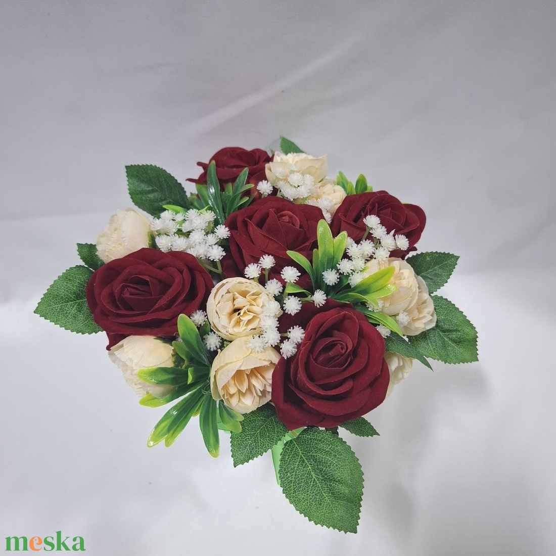 Begónia - rózsa virágcsokor, virágdoboz, asztaldísz, dekoráció, ajándék - otthon & életmód - virágdekoráció - virágok - virágbox - Meska.hu