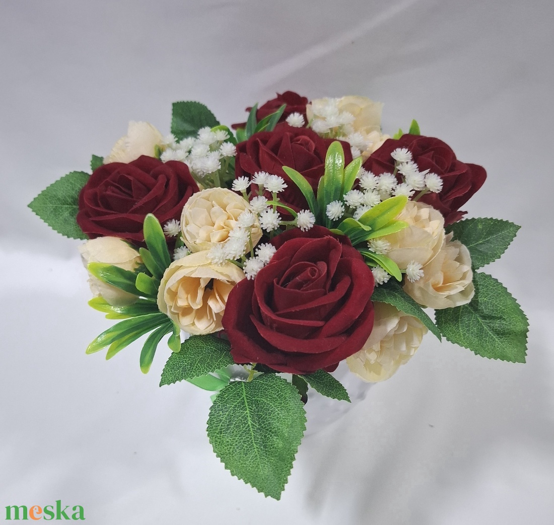 Begónia - rózsa virágcsokor, virágdoboz, asztaldísz, dekoráció, ajándék - otthon & életmód - virágdekoráció - virágok - virágbox - Meska.hu