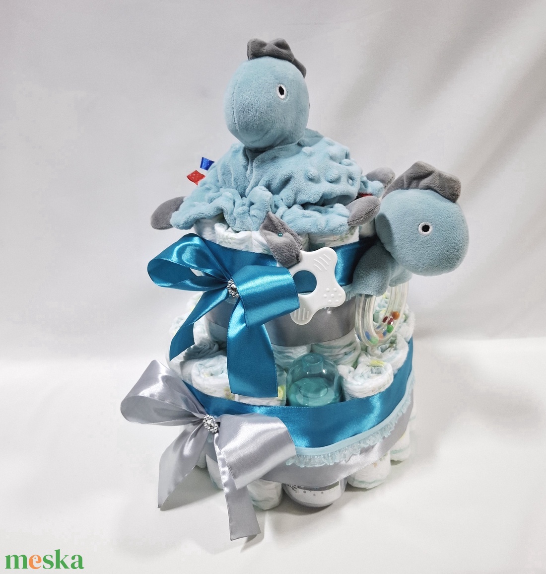 Dino baba box, pelenkatorta 6-10 kg pelenkatorony, babaváró csomag, kelengye - baba - mama - pelenkázó, babafürdető kellékek - pelenkatorta - Meska.hu