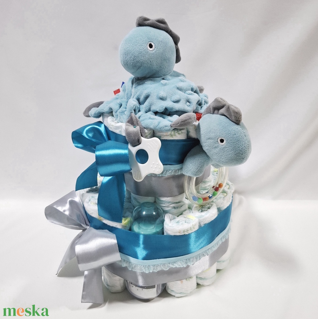 Dino baba box, pelenkatorta 6-10 kg pelenkatorony, babaváró csomag, kelengye - baba - mama - pelenkázó, babafürdető kellékek - pelenkatorta - Meska.hu