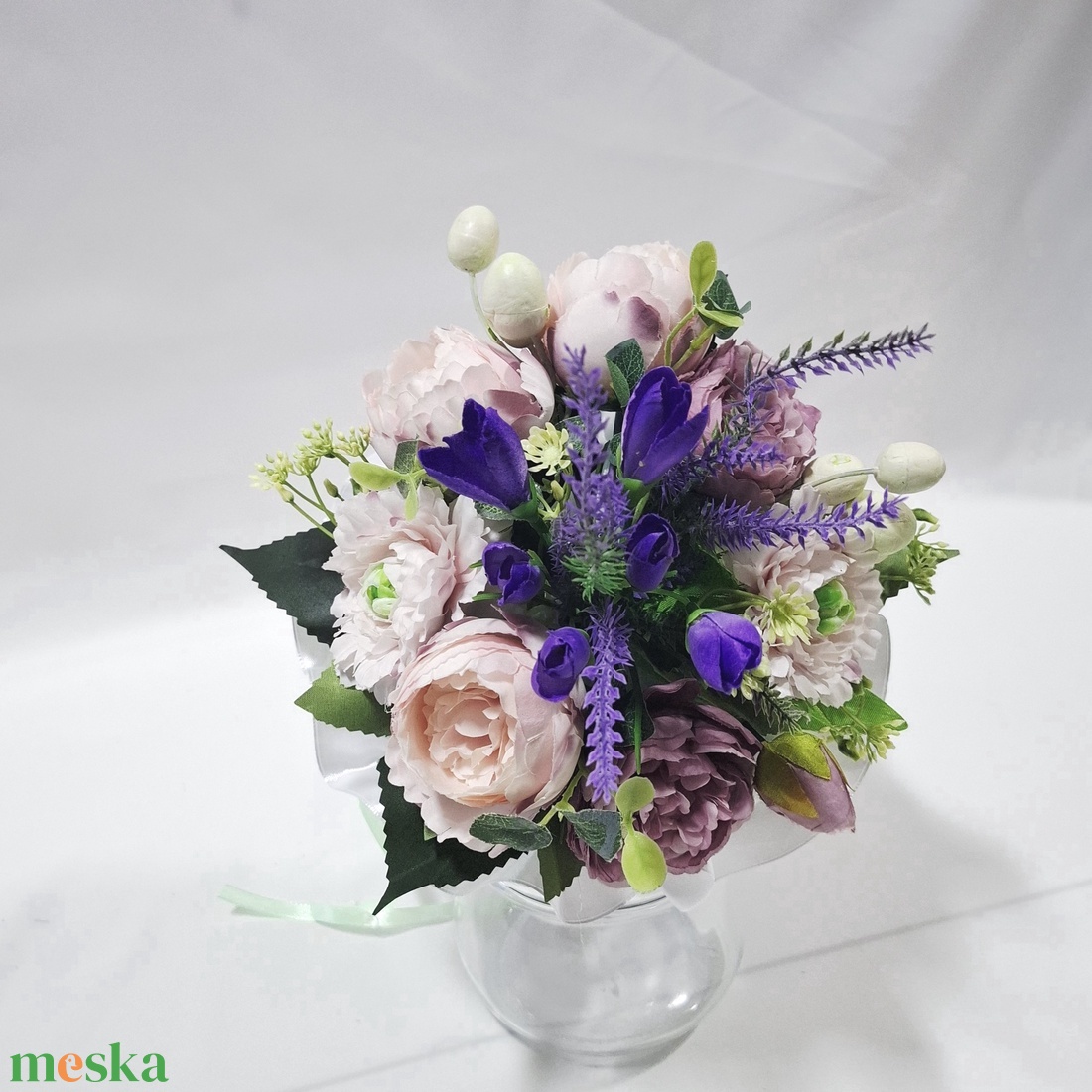 Ünnep rózsával, örökcsokor, virág csokor, kézicsokor, ajándék  - otthon & életmód - virágdekoráció - virágok - virágcsokor - Meska.hu