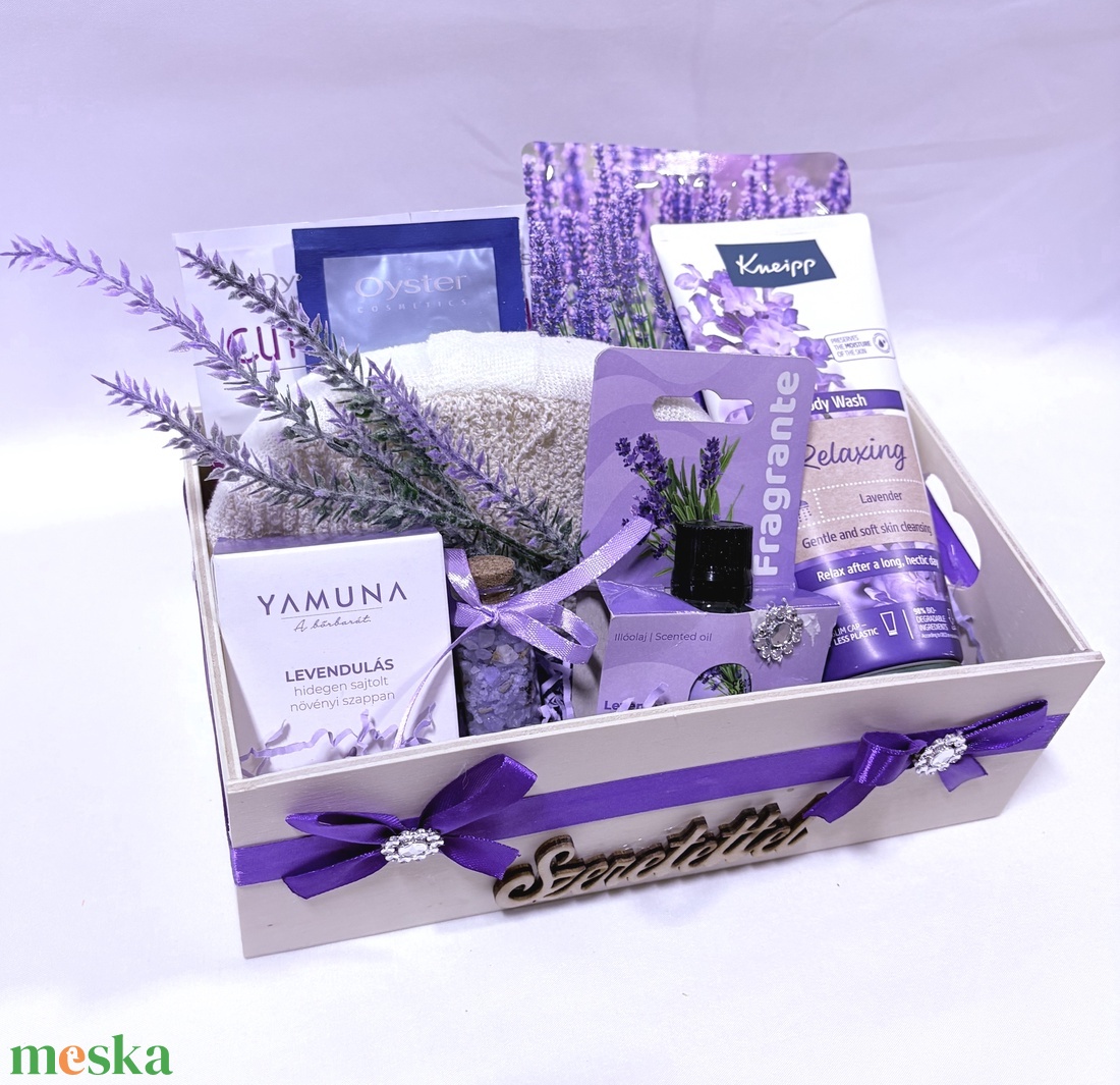Szeretettel Vitamin gazdag Levendula kényeztető csomag, SPA doboz, kozmetikai csomag  - szépségápolás - kozmetikai ajándékcsomag - Meska.hu