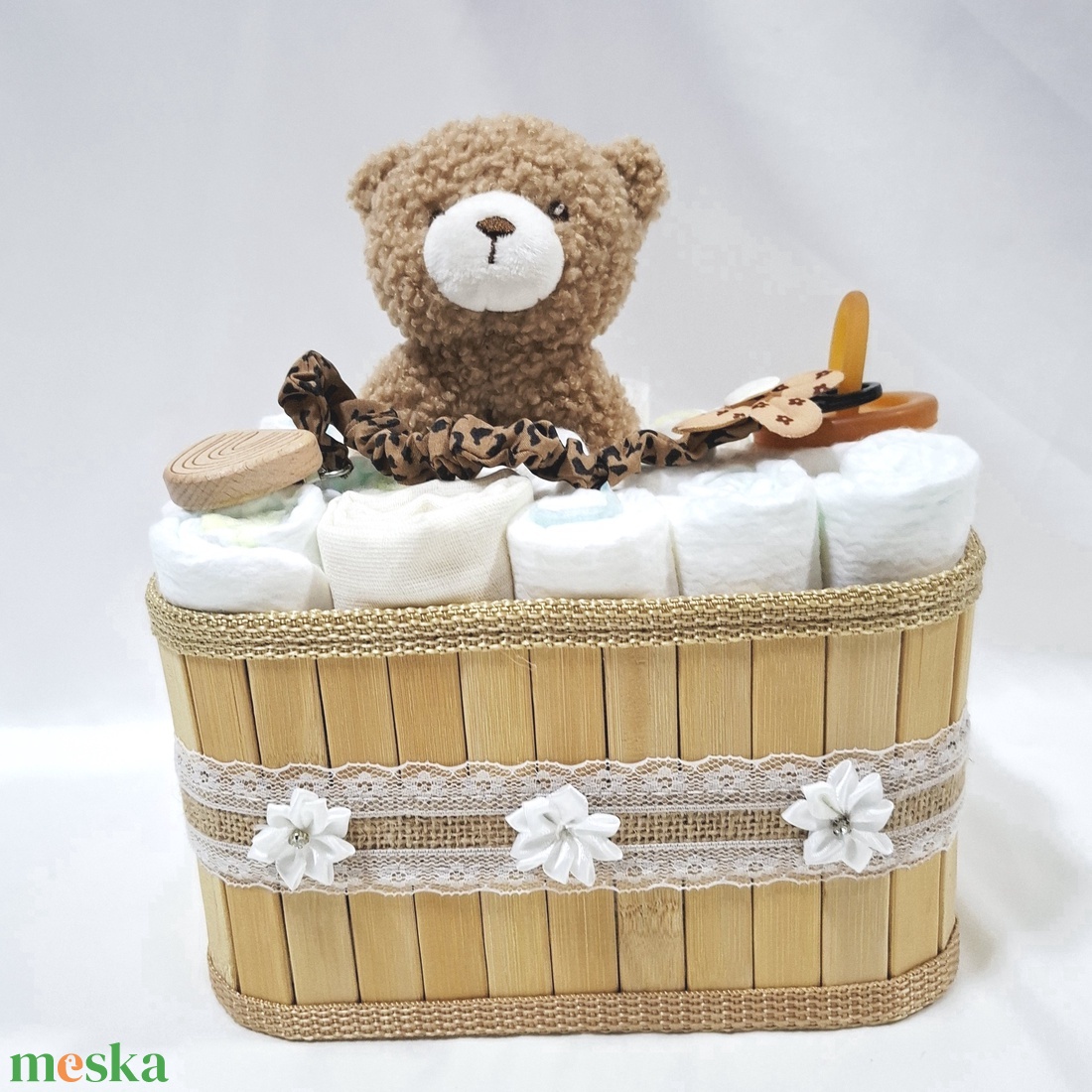 Maci baba box, pelenkatorta 4-8kg pelenkatorony, babaváró csomag, kelengye - baba - mama - pelenkázó, babafürdető kellékek - pelenkatorta - Meska.hu