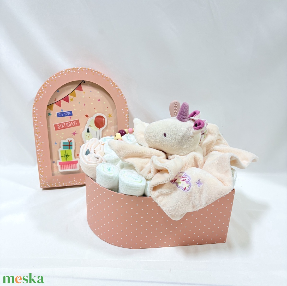  Egyszarvú, pelenkatorta 4-8kg pelenkatorony, babaváró csomag, kelengye - baba - mama - pelenkázó, babafürdető kellékek - pelenkatorta - Meska.hu