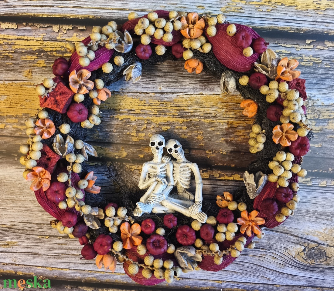 Őszi ajtódísz Halloween hangulatban - otthon & életmód - dekoráció - halloween - halloweeni ajtódíszek és ablakdíszek - Meska.hu