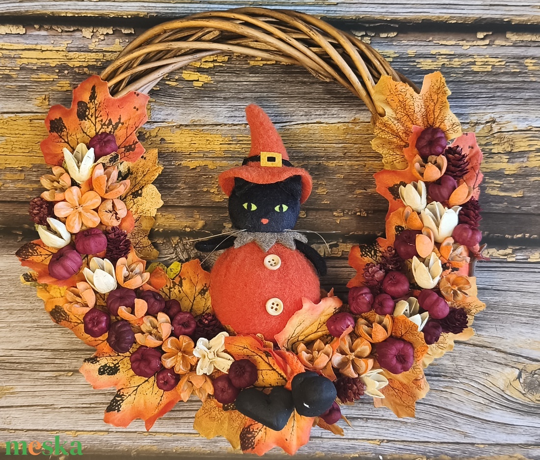 őszi ajtódísz - otthon & életmód - dekoráció - halloween - halloweeni ajtódíszek és ablakdíszek - Meska.hu