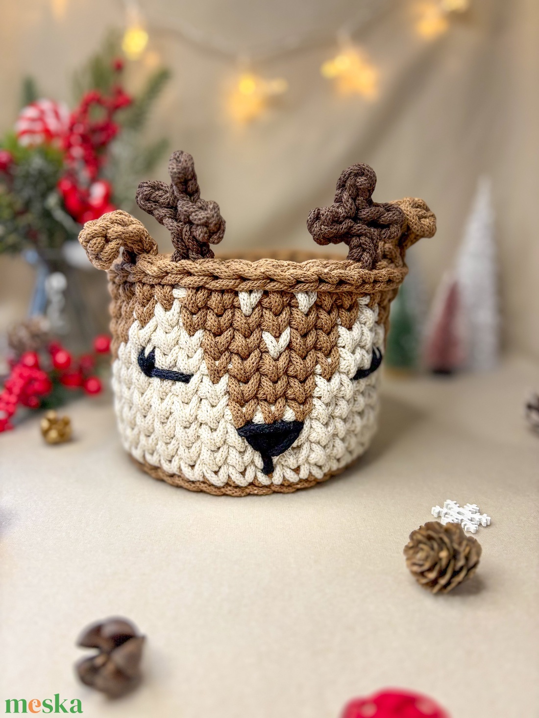 Szarvasos tároló - otthon & életmód - tárolás & rendszerezés - tárolókosár - Meska.hu