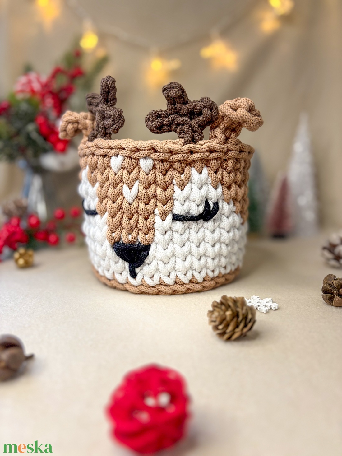 Szarvasos tároló - otthon & életmód - tárolás & rendszerezés - tárolókosár - Meska.hu