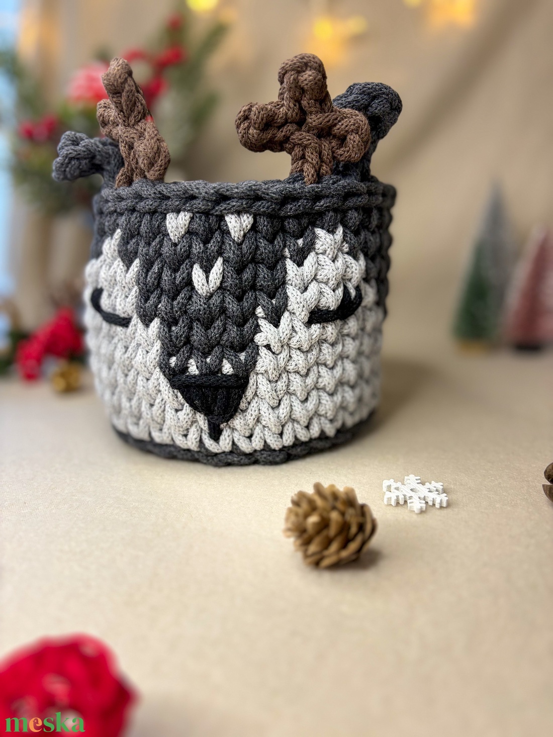 Szarvasos tároló - otthon & életmód - tárolás & rendszerezés - tárolókosár - Meska.hu