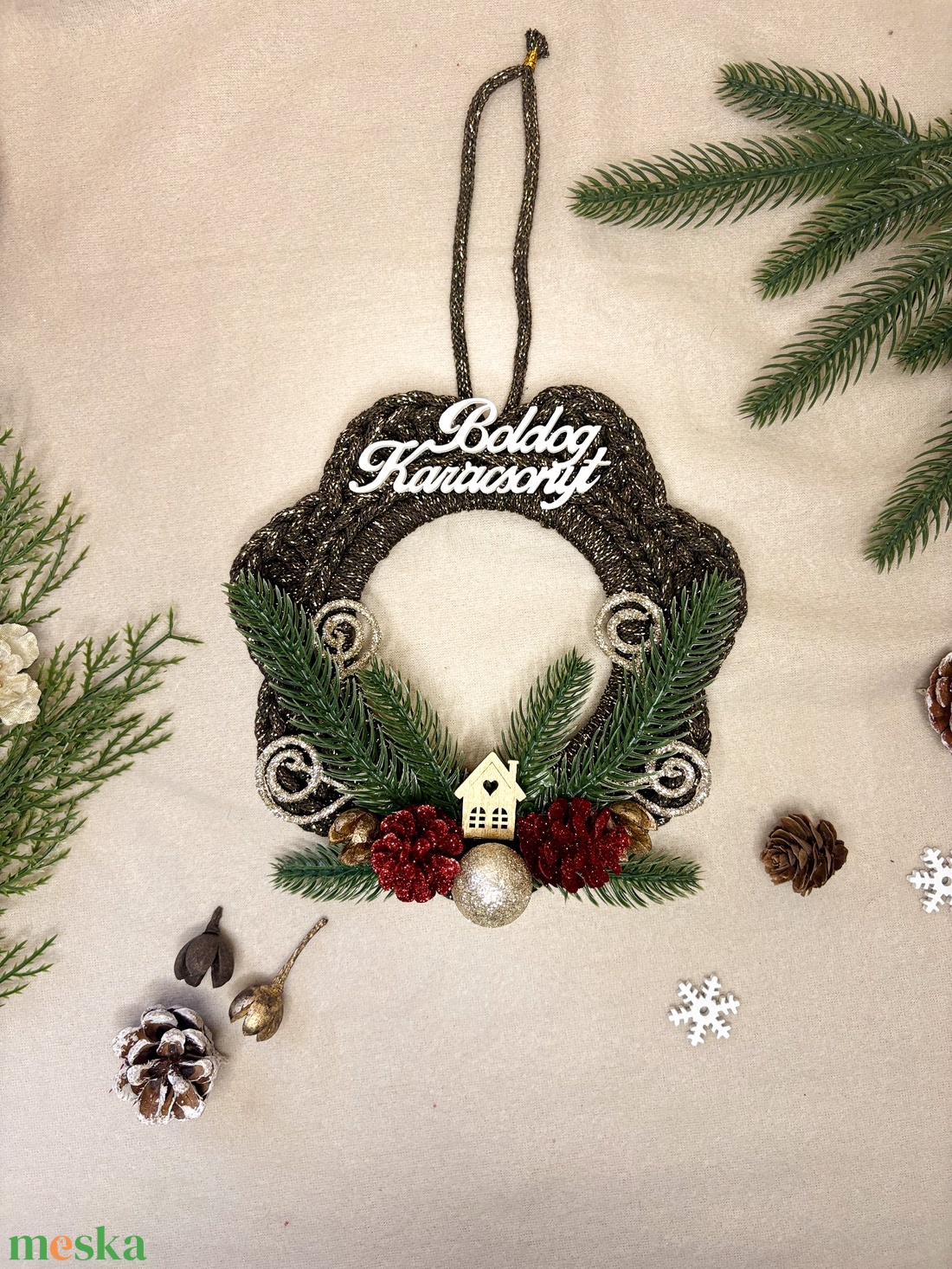 Ajtódísz - karácsony - karácsonyi lakásdekoráció - karácsonyi ajtódíszek - Meska.hu