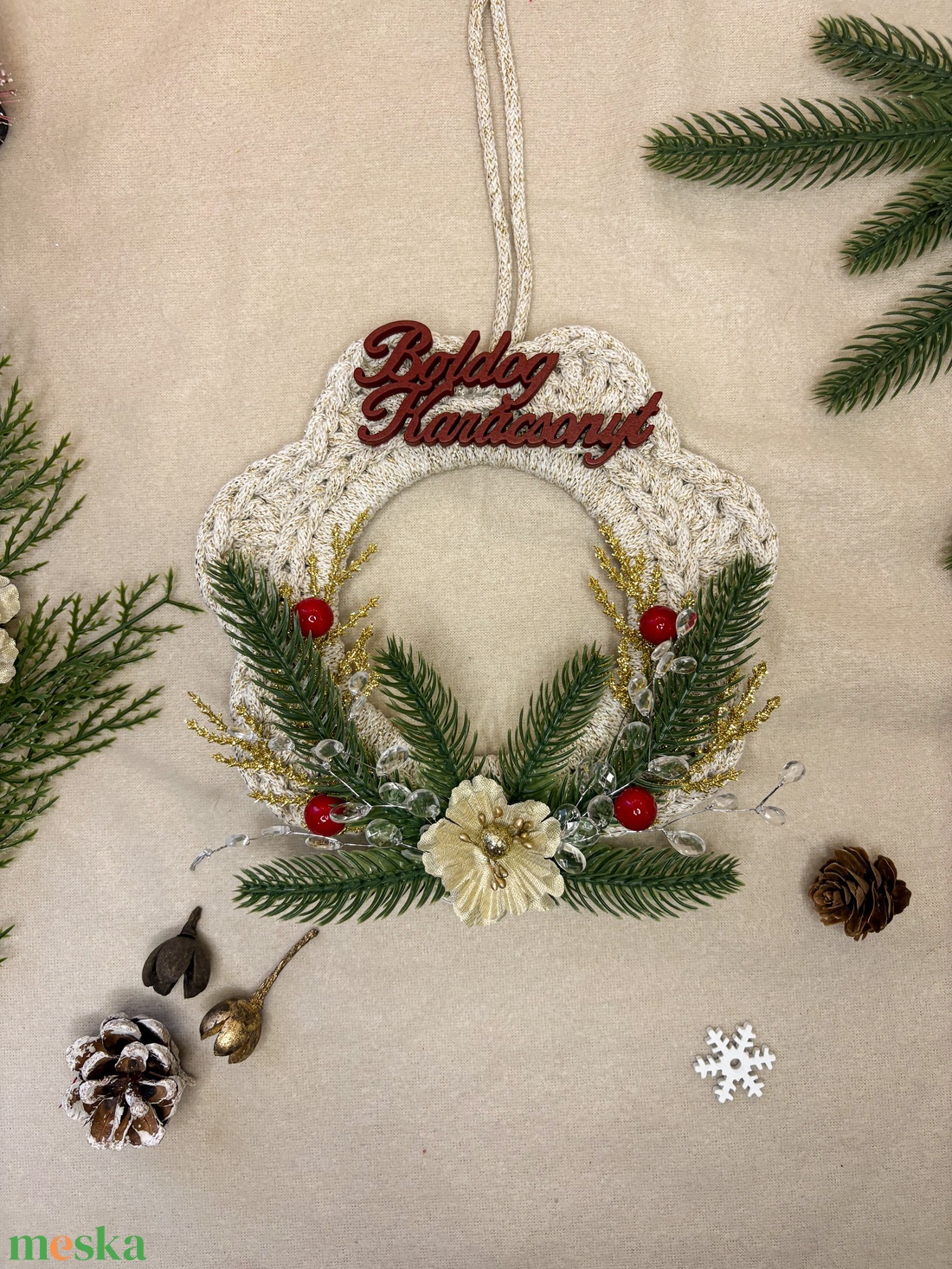 Ajtódísz - karácsony - karácsonyi lakásdekoráció - karácsonyi ajtódíszek - Meska.hu