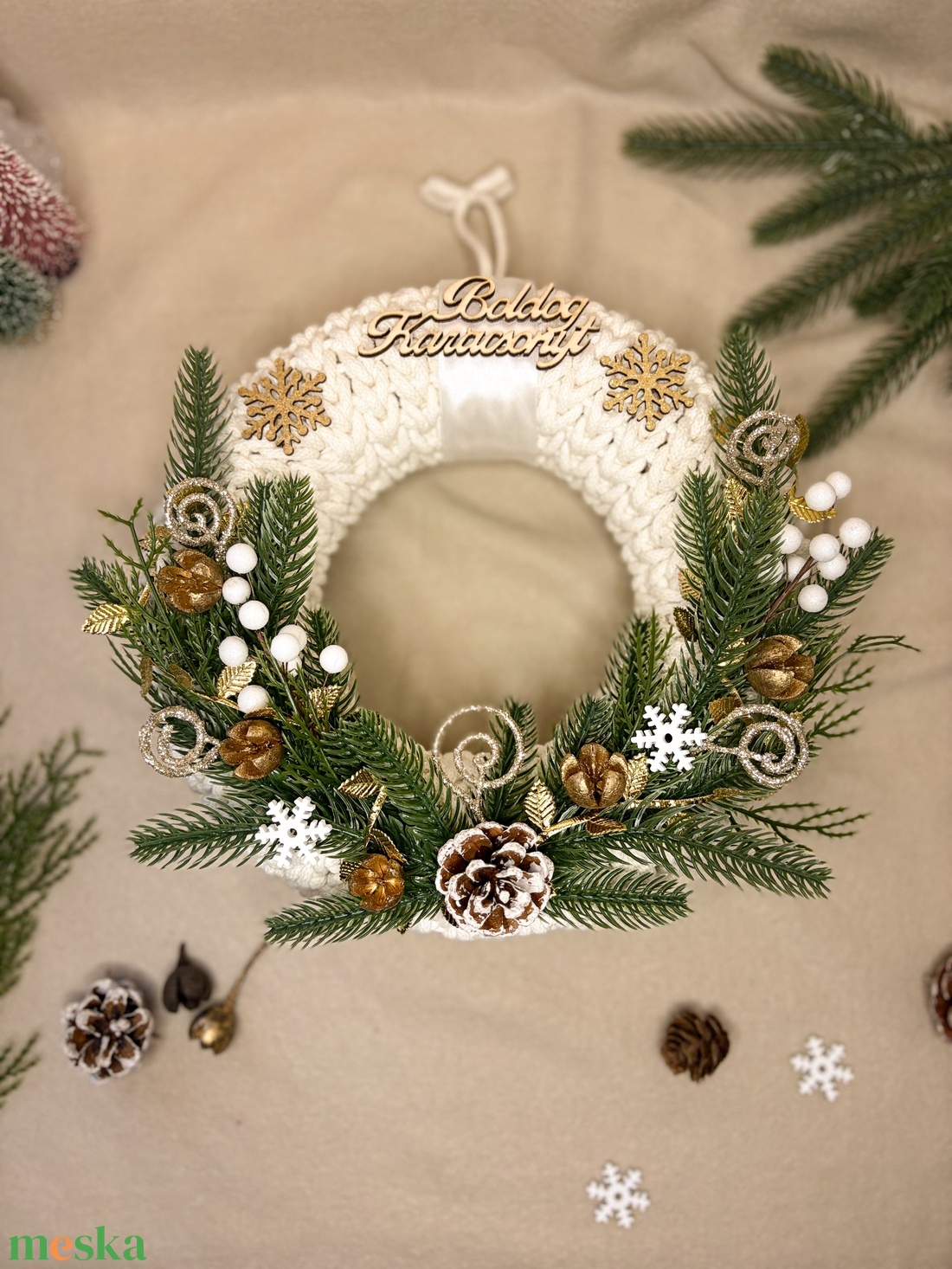 Karácsonyi ajtódísz - karácsony - karácsonyi lakásdekoráció - karácsonyi ajtódíszek - Meska.hu