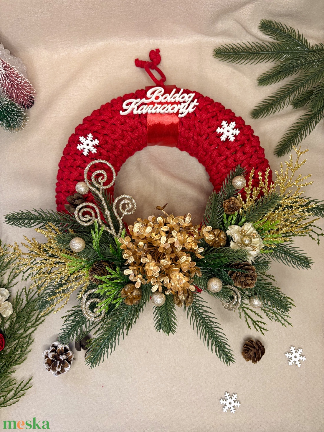 Karácsonyi ajtódísz - karácsony - karácsonyi lakásdekoráció - karácsonyi ajtódíszek - Meska.hu