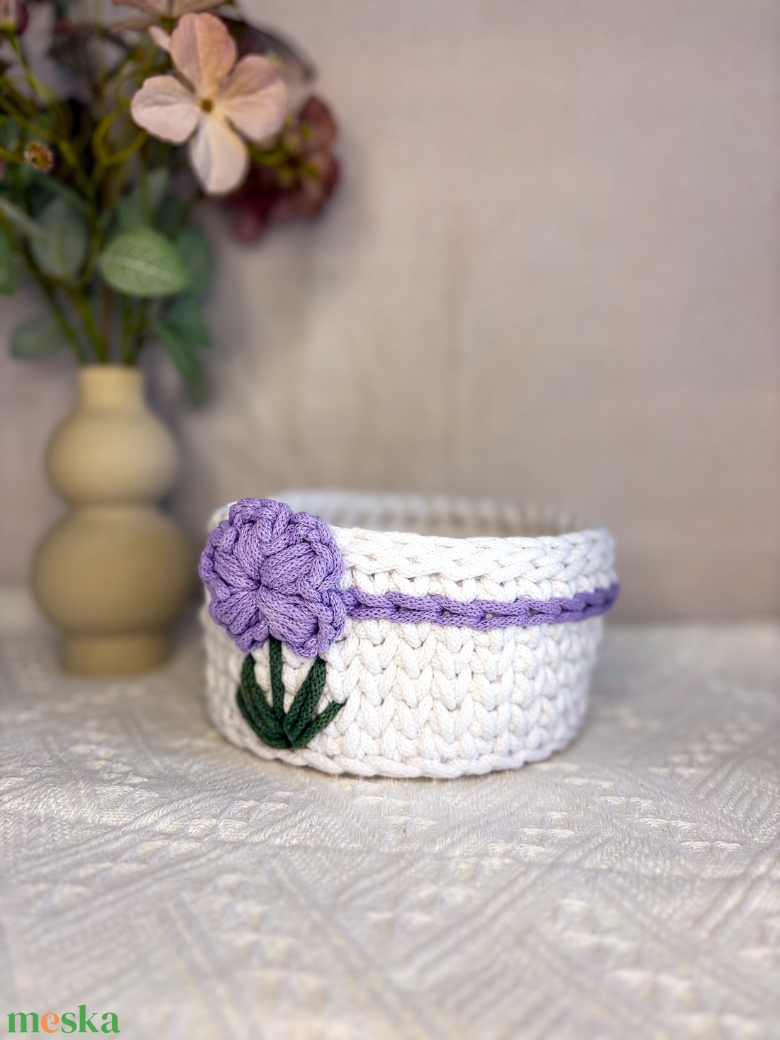 Virágos tároló - otthon & életmód - tárolás & rendszerezés - tárolókosár - Meska.hu