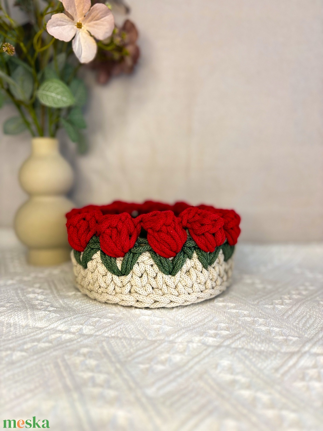 Tulipános tároló - otthon & életmód - tárolás & rendszerezés - tárolókosár - Meska.hu