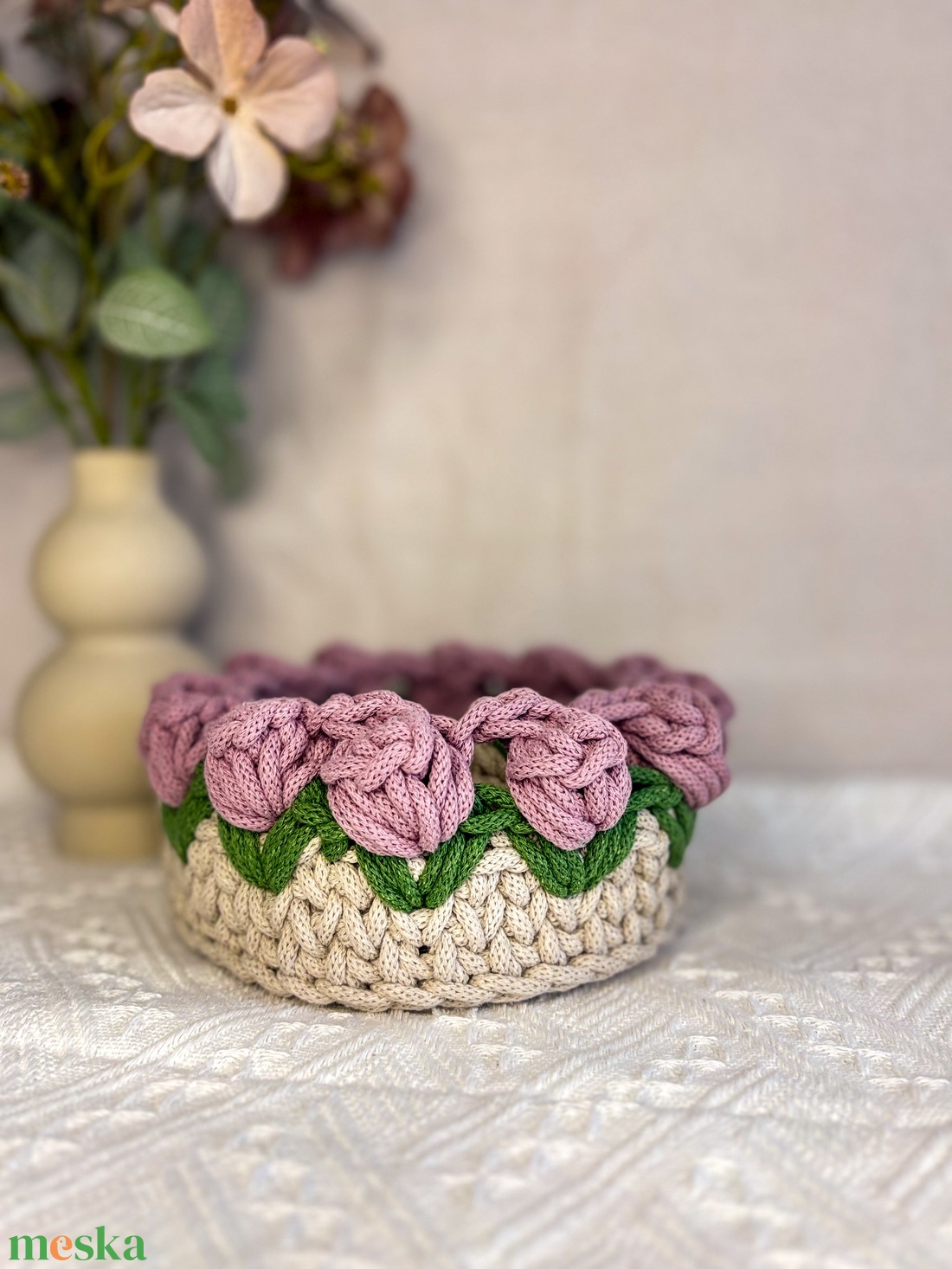 Tulipános tároló - otthon & életmód - tárolás & rendszerezés - tárolókosár - Meska.hu